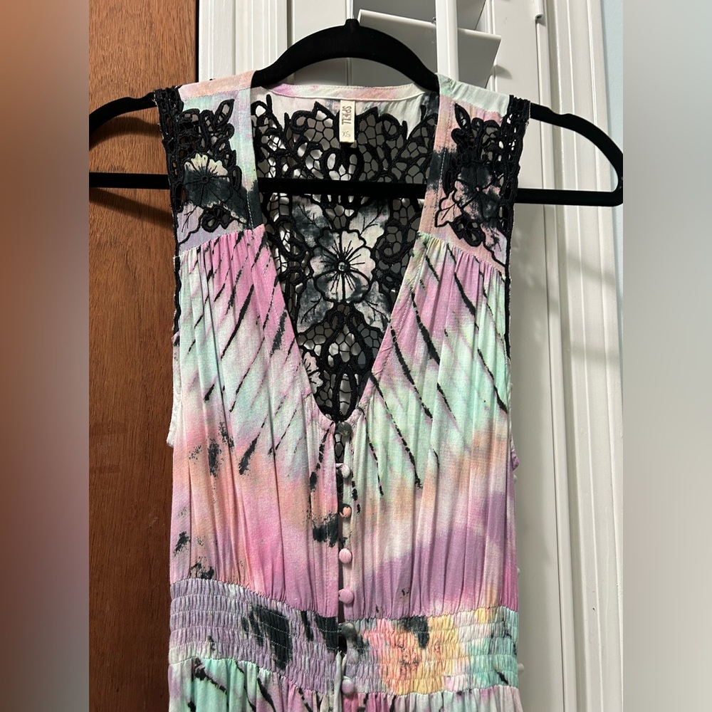 Spell and the gypsy Lucy in the sky tie dye button down lace dress and duster - Picture 9 of 16